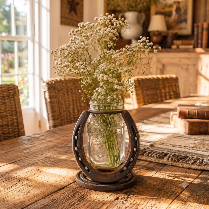 🔥Last Day 49% OFF - 🐴Handmade Horseshoe Mason Jar Holder Collection