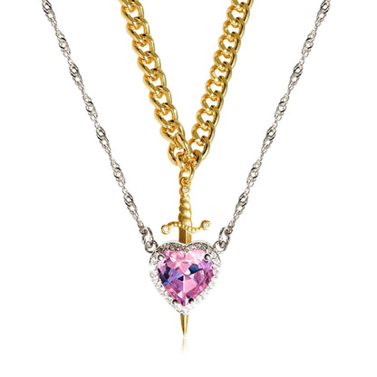 🔥LAST DAY 50% OFF - 💕GM Heart & Sword Promise Necklace His / Hers Set