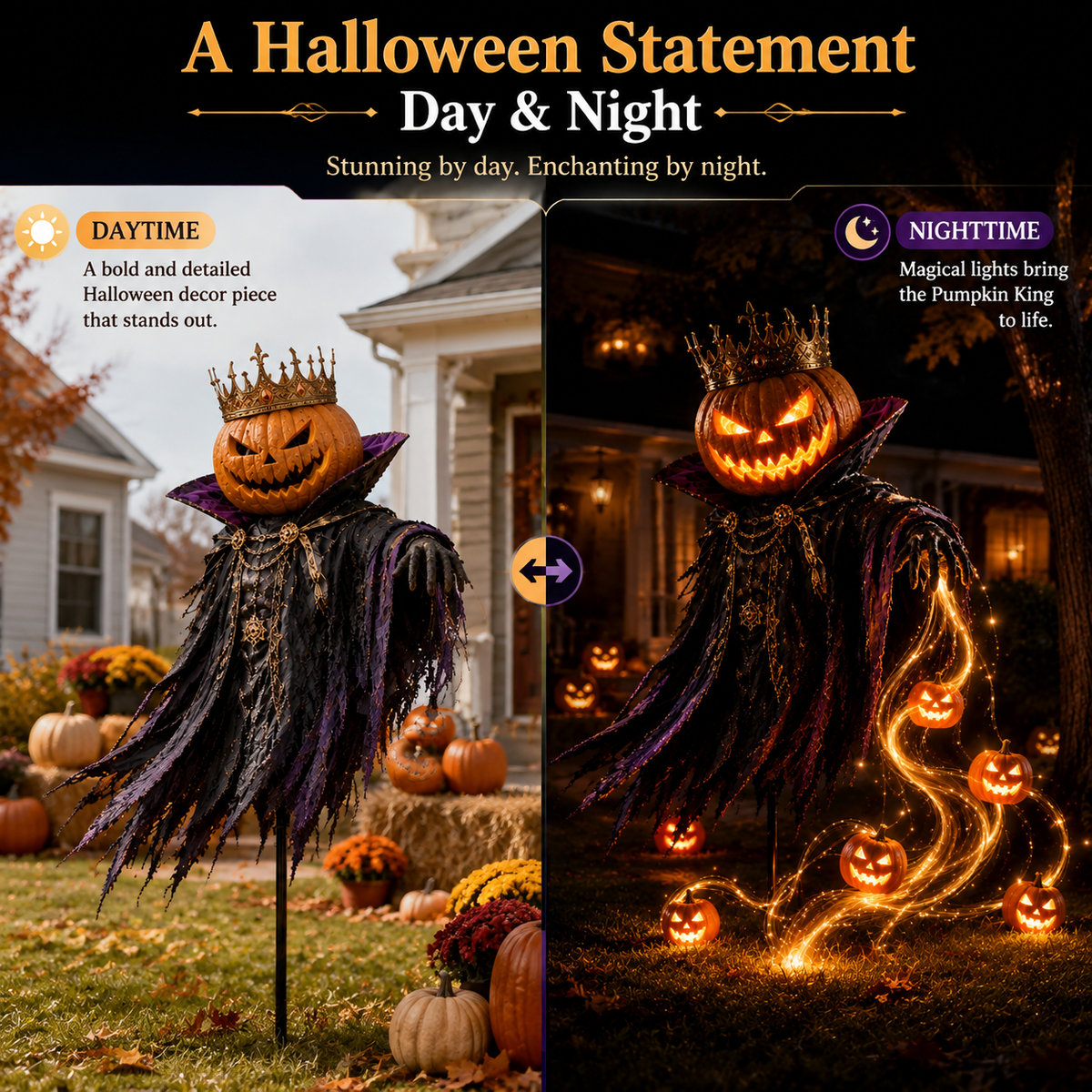 🎁Today 49% OFF🎃Pumpkin King Awakening™ – Flowing LED Halloween Yard Light