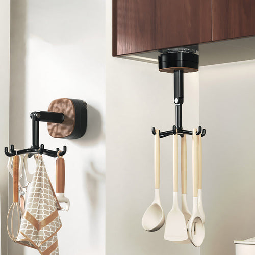360° Rotating Duty Hooks Kitchen Utensil Holder