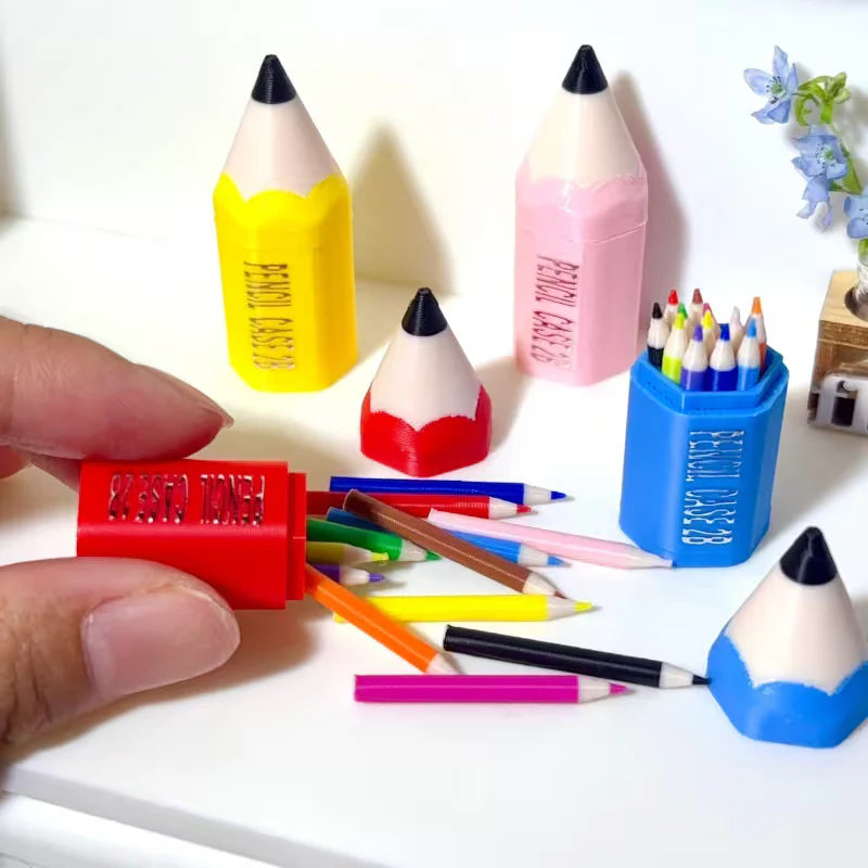 13-Piece Mini Colored Pencil Set for Dollhouses and DIY Miniature Scenes