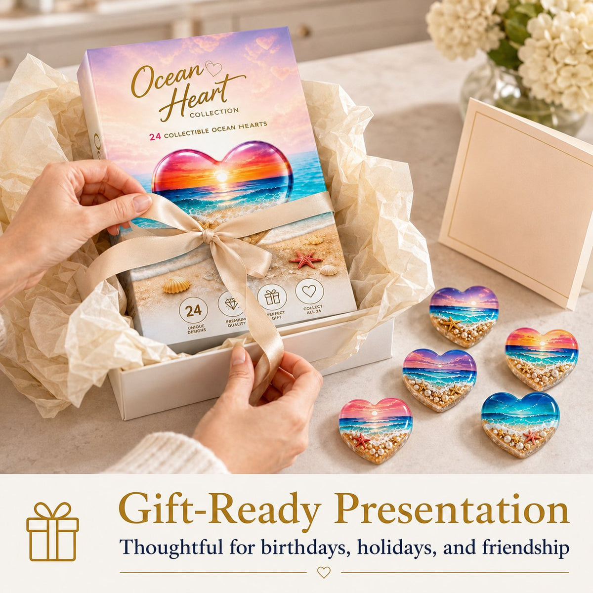 🌊 Ocean Heart Blind Box Set – 24 Surprise Collectible Heart Keepsakes