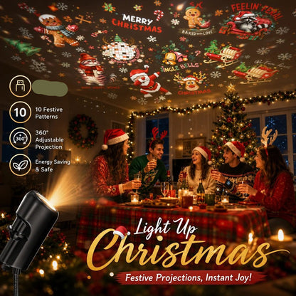 ✨HD Christmas Projector – 6 or 10 Festive Scenes