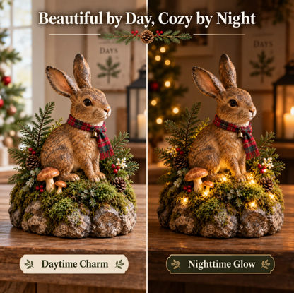 Meet Your New Forest Friend: Lighted Christmas Bunny Statue🐇