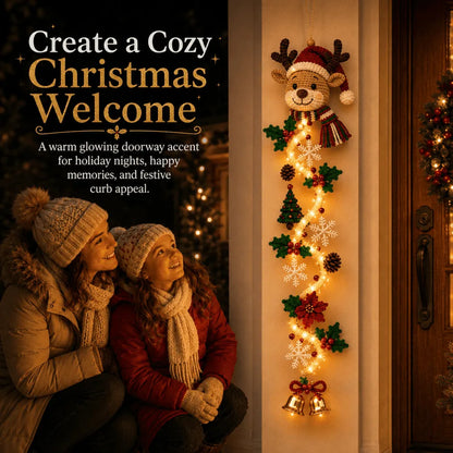 🎄Light-Up Christmas Door Hanger – 6 Festive Designs with Warm Holiday Glow ✨