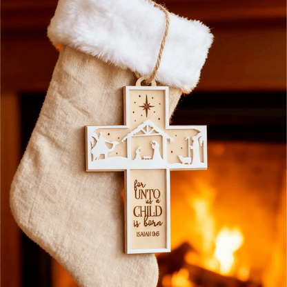 🎅Christmas Hot Sale🌟Handcrafted Wooden Nativity Ornament: 3D Christmas Scene