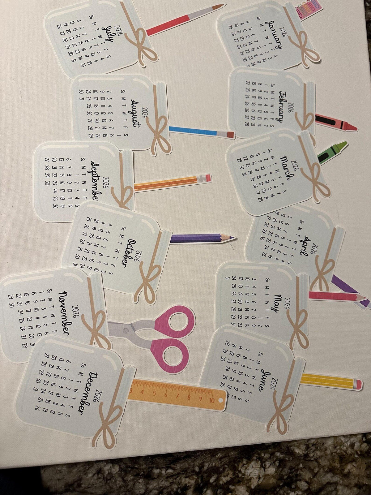 2026 Desk Calendar, 2026 Stationary Calendar, 2026 Teacher Calendar