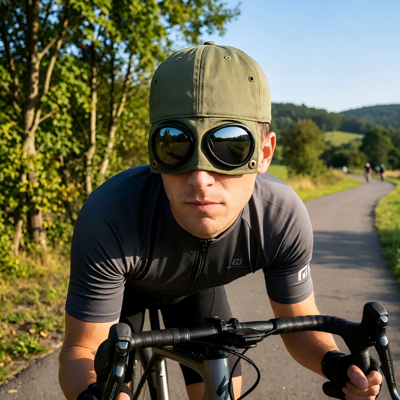 Pilot Goggle Baseball Cap, Retro Sunglasses Peaked Cap Street Sun Hat