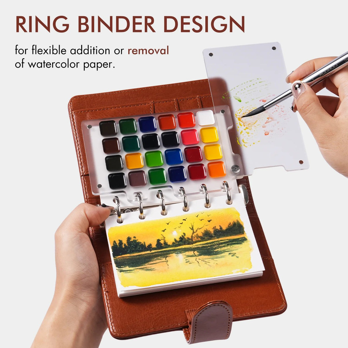 ⏰Last 4 hours Sale: Save 50% - 🎨Fuumuui Watercolor Travel Set(🔥Hardcover- No Bleed Pages)