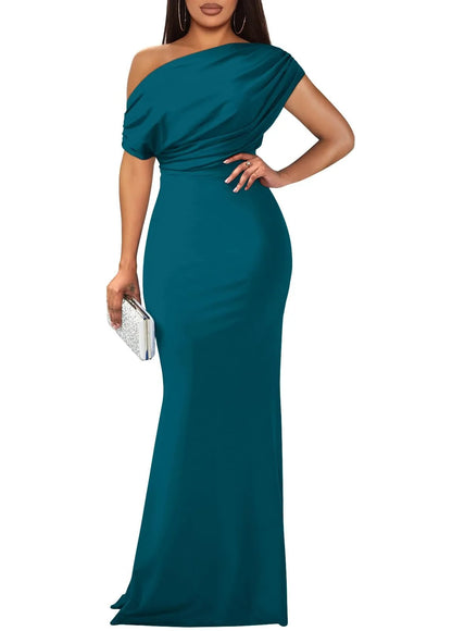 💃WOMEN'S ELEGANT SLEEVELESS OFF SHOULDER BODYCON LONG FORMAL PARTY EVENING DRESS(🔥Same as in the video)
