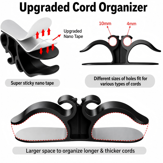 No-Drill Adhesive Cord Organizer Clip, Cable Holder for Kitchen Small Appliances