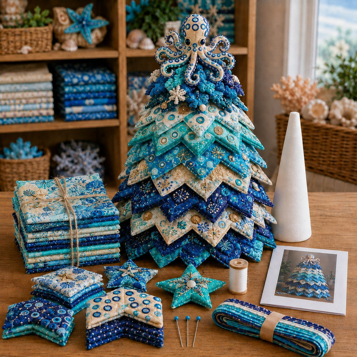 🌊 Ocean Dream Layered Fabric Art Kit – Create Your Own Coastal Decor