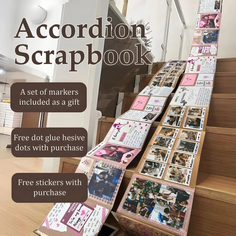 🌷The Memory Keeper: Mother's Day Edition 99+ Inch Accordion Scrapbook Album📚