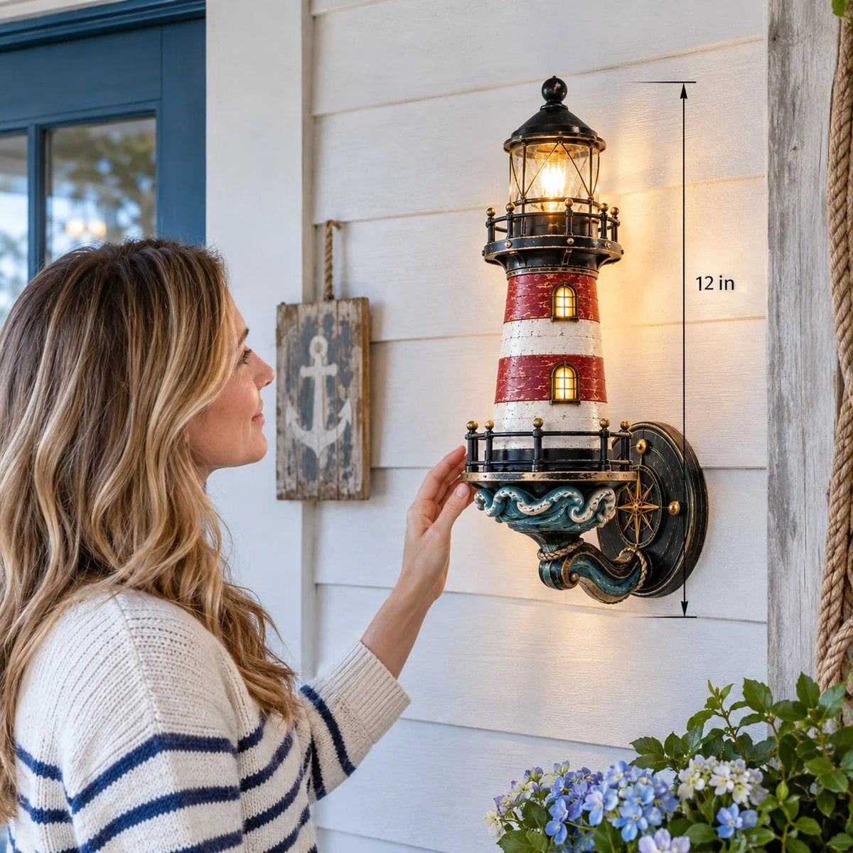 🌊🌊Vintage Coastal Lighthouse Wall Light