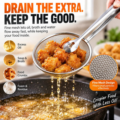 🔥 🔥2-in-1 Stainless Steel Strainer Tongs – Grab, Drain & Serve with One Tool