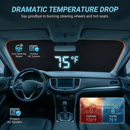 2026 New Portable Heat-Insulating Vehicle Sunshade, Upgraded Thickened Front Window Sun Shade☀️🚗