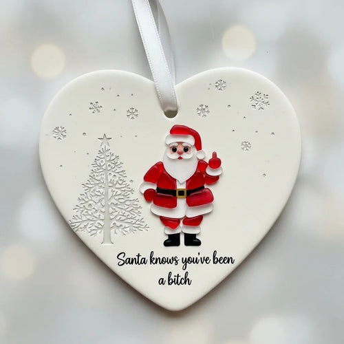 🎅"Santa Claus Middle Finger" Christmas heart-shaped gift🌊✨Shaped by Nature & Crafted by Hand💝