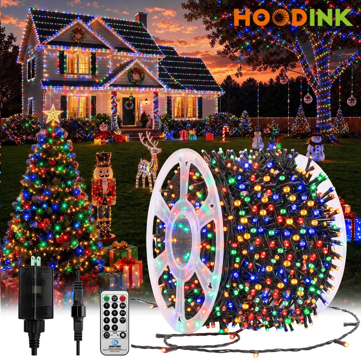 ✨ Perfect for Festive Decorations ✨300LED 98FT Christmas Light String with 8 Modes Timer & Remote Control