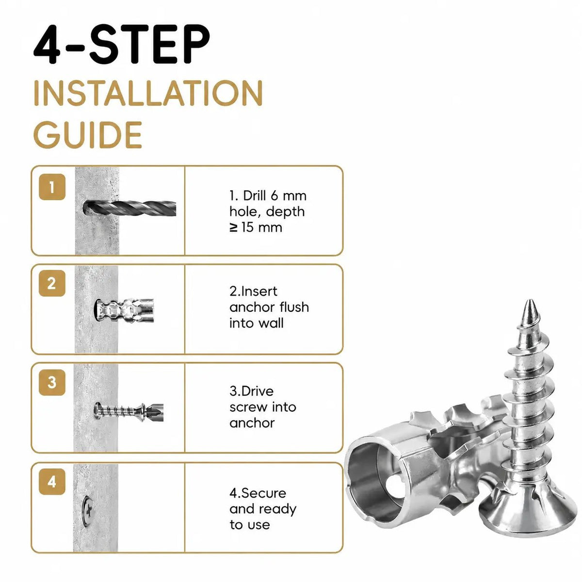 6×14mm Door Hinge Thread Repair Screws Kit