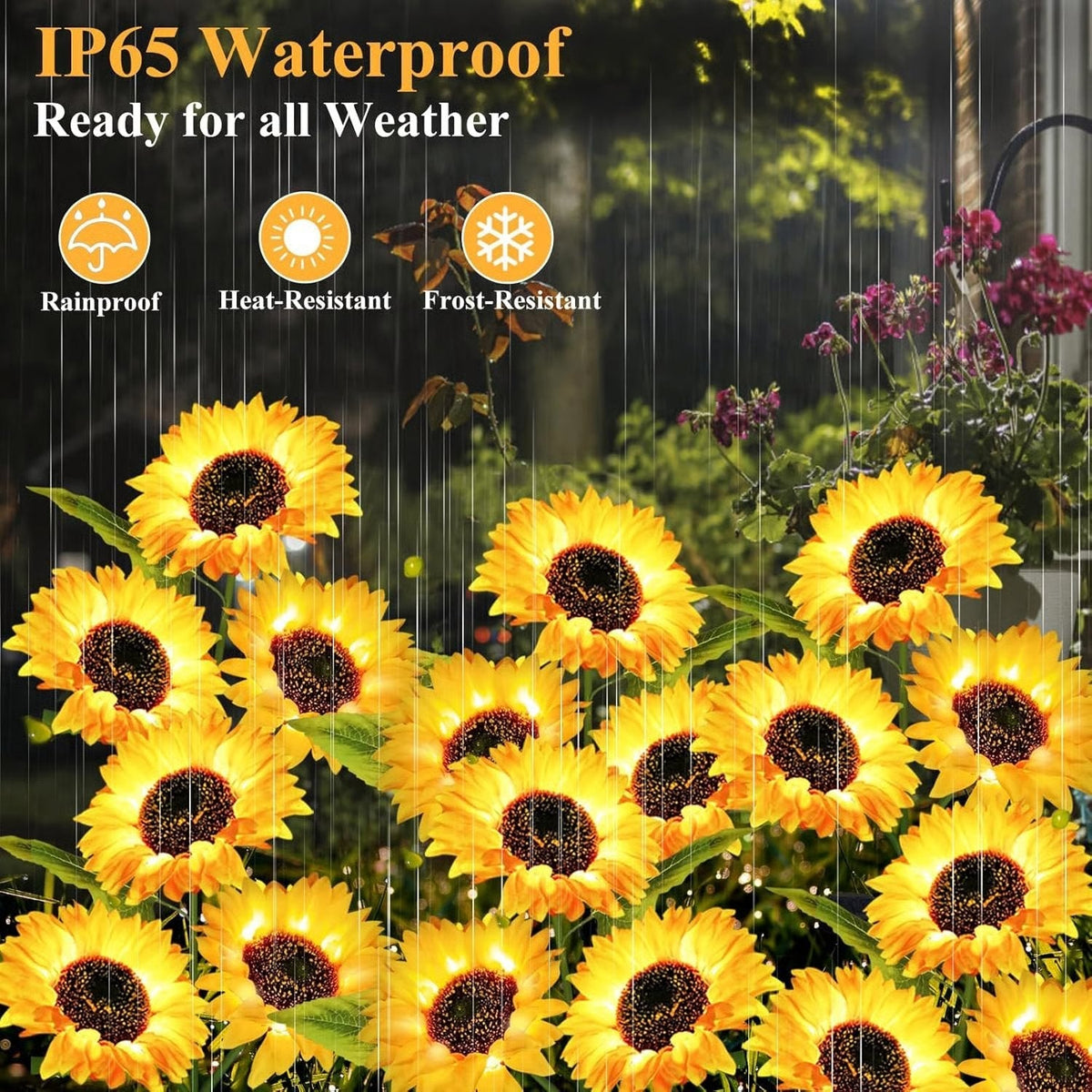 🌻 Solar Powered Sunflower Garden Lights – 2 Pack