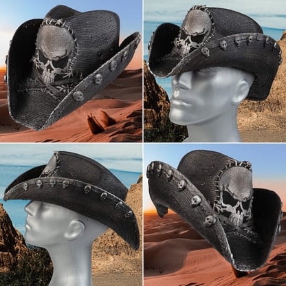 🔥LAST DAY SALE 49% OFF☠️🎩Heavy Metal Rocker Handstitched Skull Hat