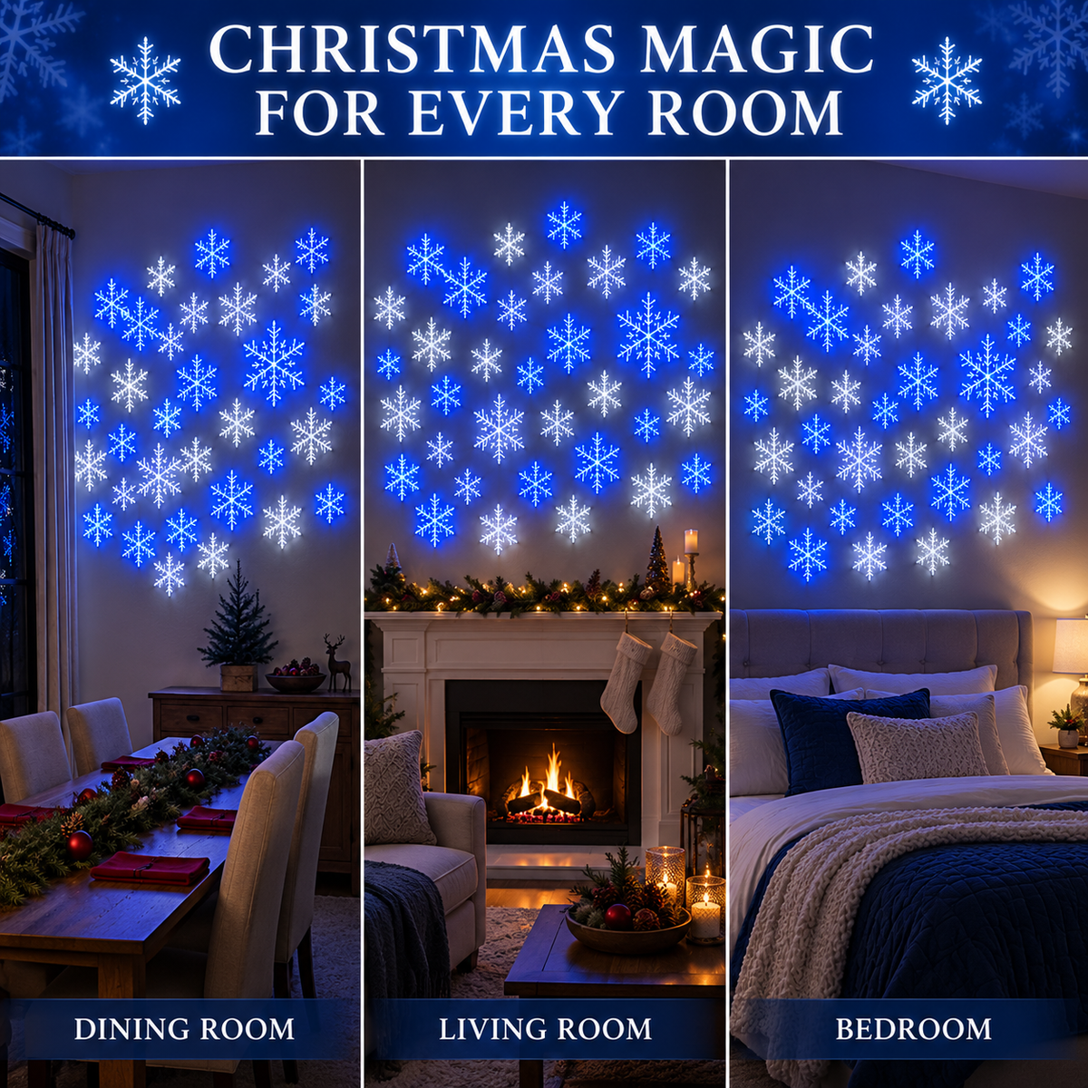 ❄️LED Snowflake Wall Decoration Set