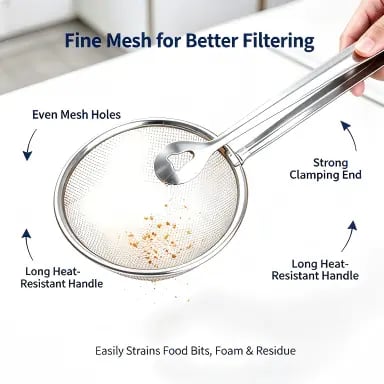 🔥 🔥2-in-1 Stainless Steel Strainer Tongs – Grab, Drain & Serve with One Tool