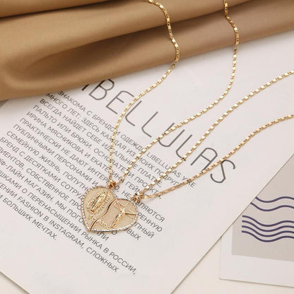 🔥Last Day 49% OFF - 🙏Virgin Mary Layered Heart Combination Prayer Couple Necklace