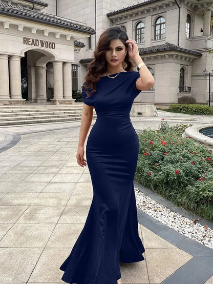 💃WOMEN'S ELEGANT SLEEVELESS OFF SHOULDER BODYCON LONG FORMAL PARTY EVENING DRESS(🔥Same as in the video)