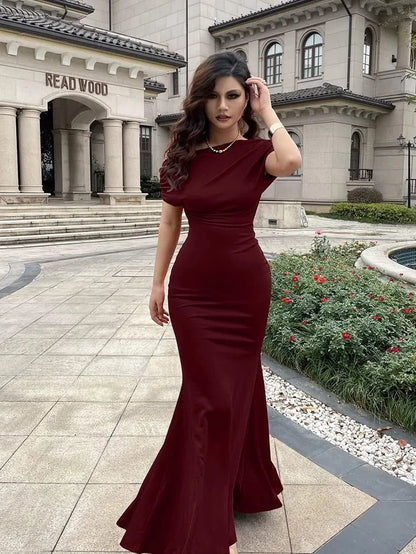 💃WOMEN'S ELEGANT SLEEVELESS OFF SHOULDER BODYCON LONG FORMAL PARTY EVENING DRESS(🔥Same as in the video)