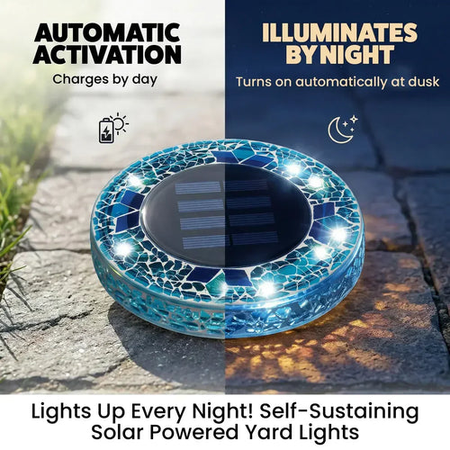 🛋️Solar Mosaic Lights – Waterproof LED Pathway Lights with Auto On/Off