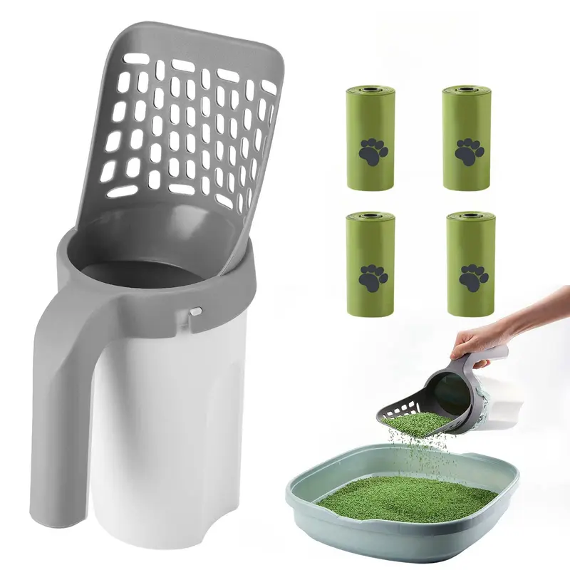 Portable Cat Litter Shovel with Poop Bag