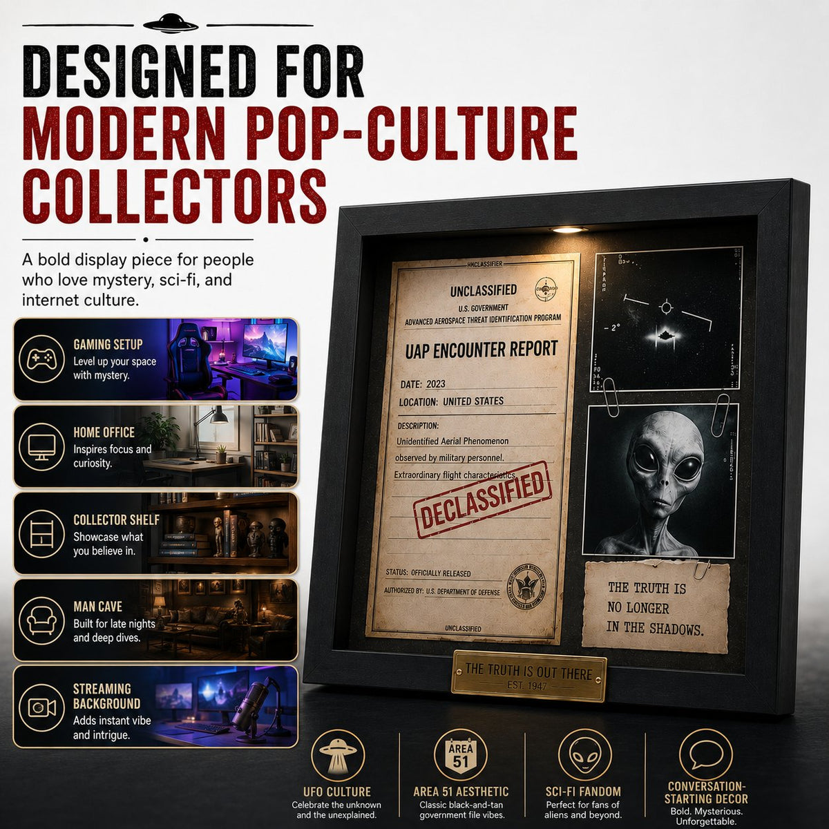 🔥Last Day 49% OFF - 👽 Declassified UAP Encounter File Frame