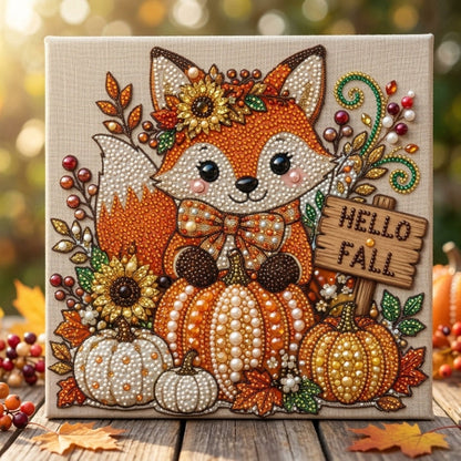 Fox Hello Autumn Pearl Diamond Painting Kit