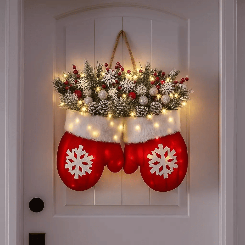 🔥LAST DAY 50% OFF🎄Sparkling Christmas Mitten Wreath