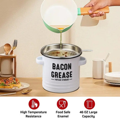 🔥LAST DAY 50% OFF - Grease container with filter and scraper🎁