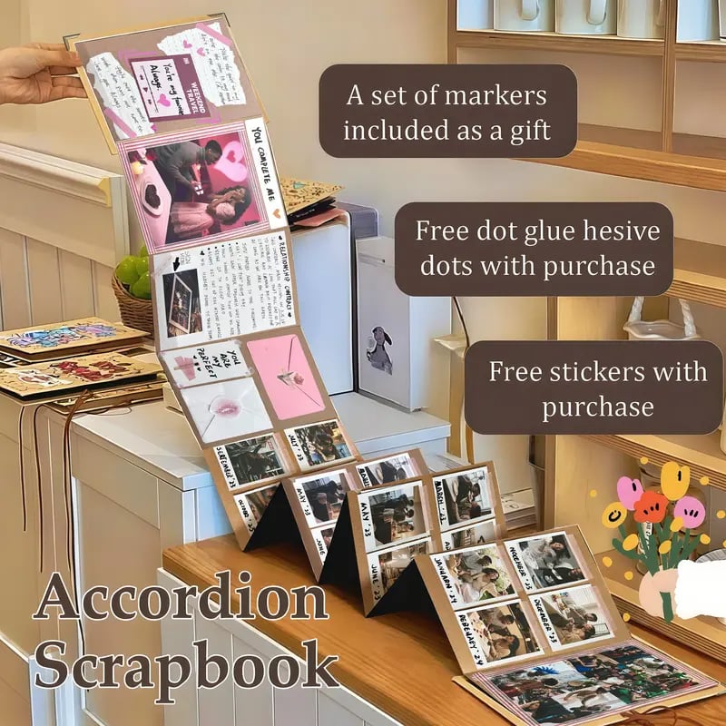 🌷The Memory Keeper: Mother's Day Edition 99+ Inch Accordion Scrapbook Album📚