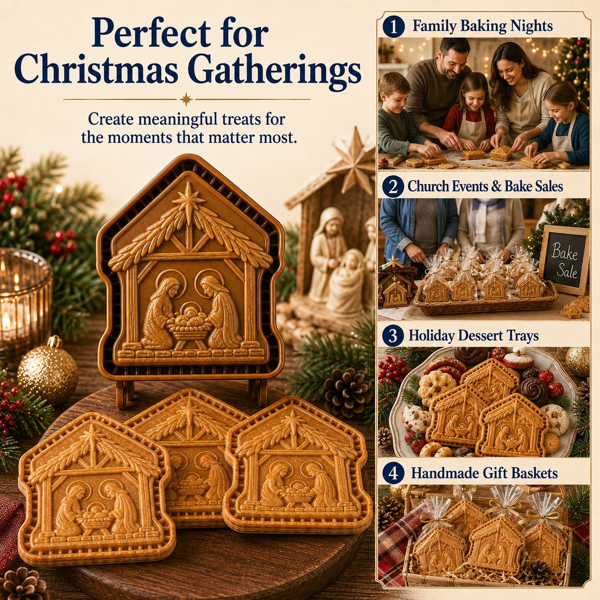 ✝️ Faith & Nativity Christmas Mini Pie Mold Collection