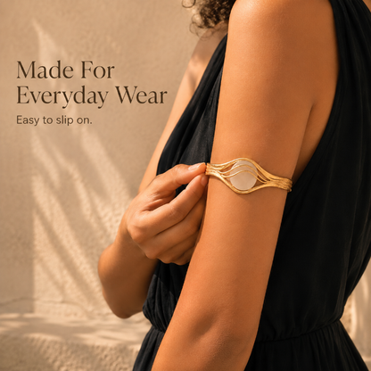 ✨CGM Sensor Arm Cuff – 18K Gold-Plated Adjustable Jewelry Holder for Compatible CGM Sensors