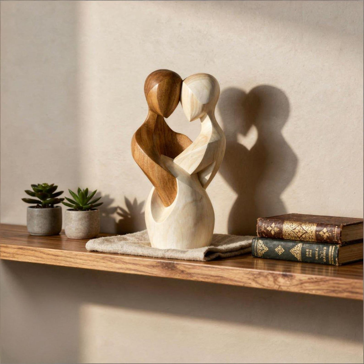 🔥Last Day 49% OFF - ❤️Hand-Carved Wooden “Embrace” Sculpture Ornament