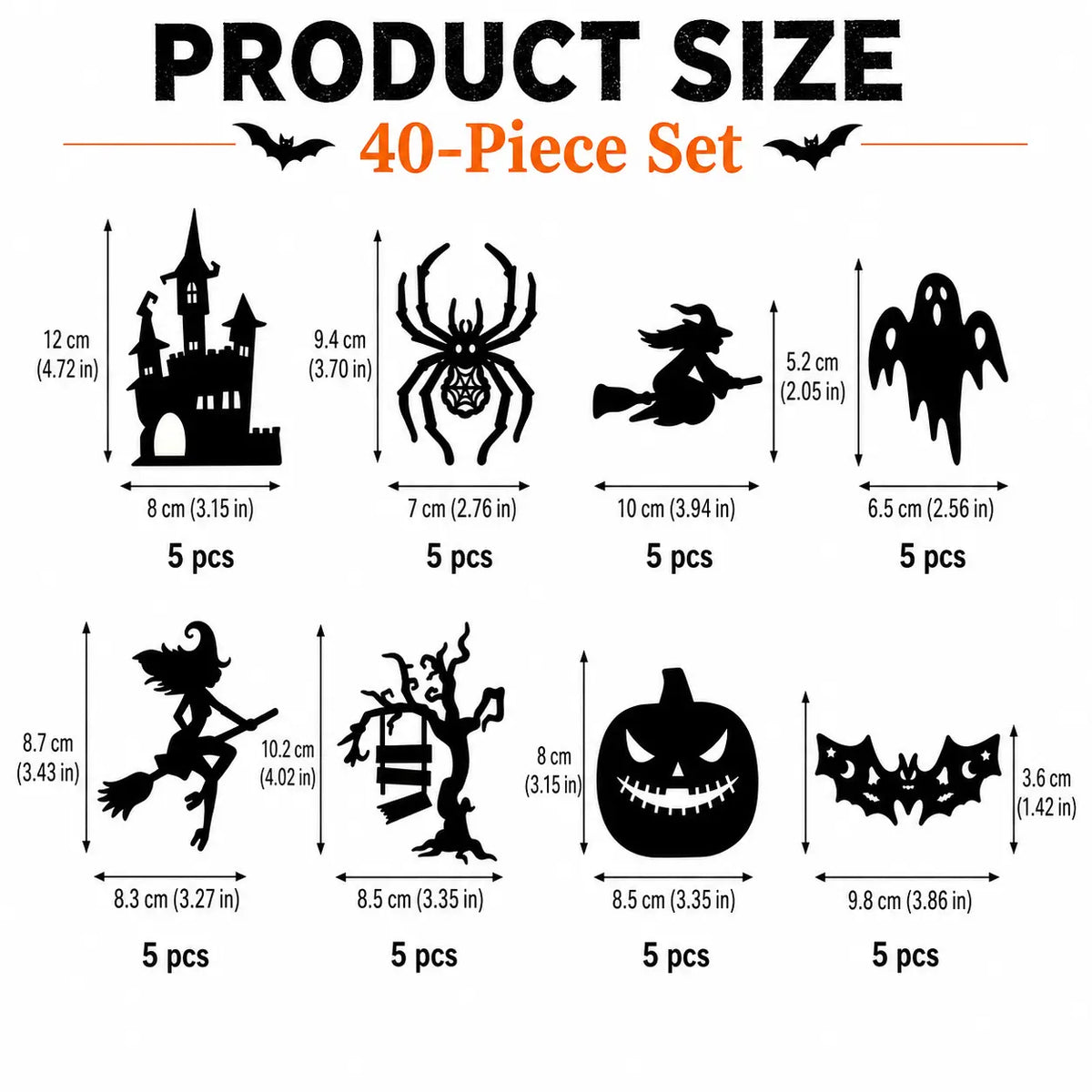 Halloween LED Silhouette Wall Light Stickers, Battery Powered Peel & Stick Decor Lights🦇