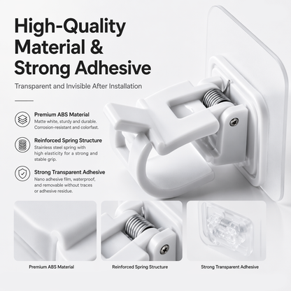 🔥Nail-Free Adjustable Curtain Rod Hooks