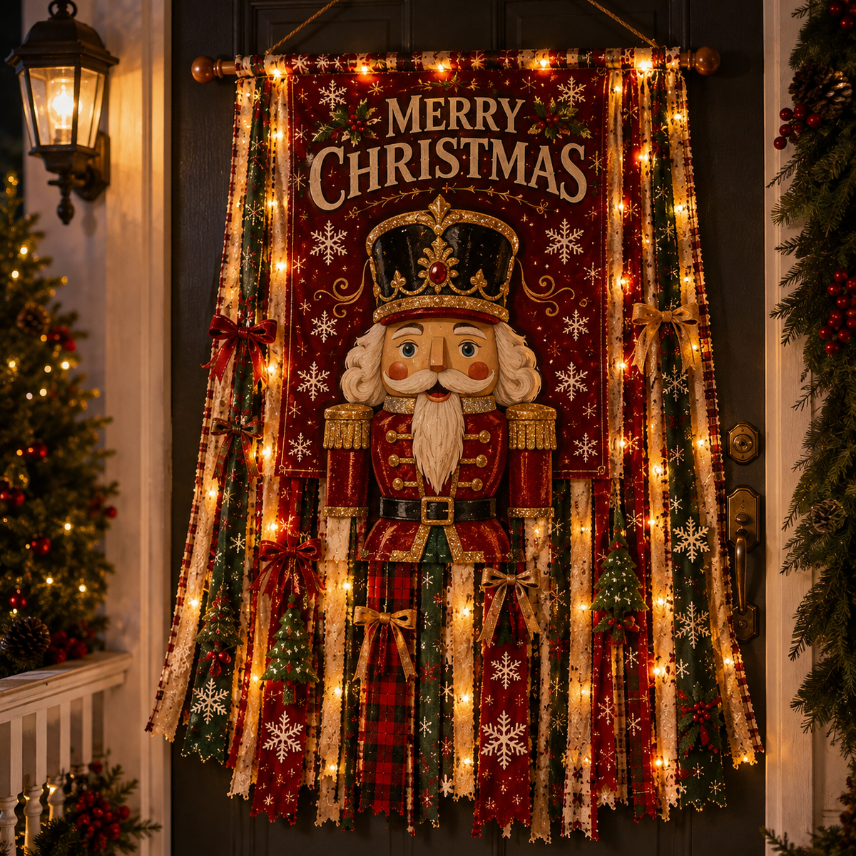 Lighted Christmas Door Hanging 🎄✨ – Festive Holiday Door Decor