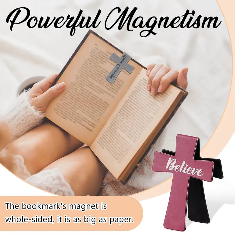 🔥LAST DAY 📖12 Pcs Magnetic Cross Bookmarks Gifts for Bible Study, Readers, Teachers, Students🌸✝️