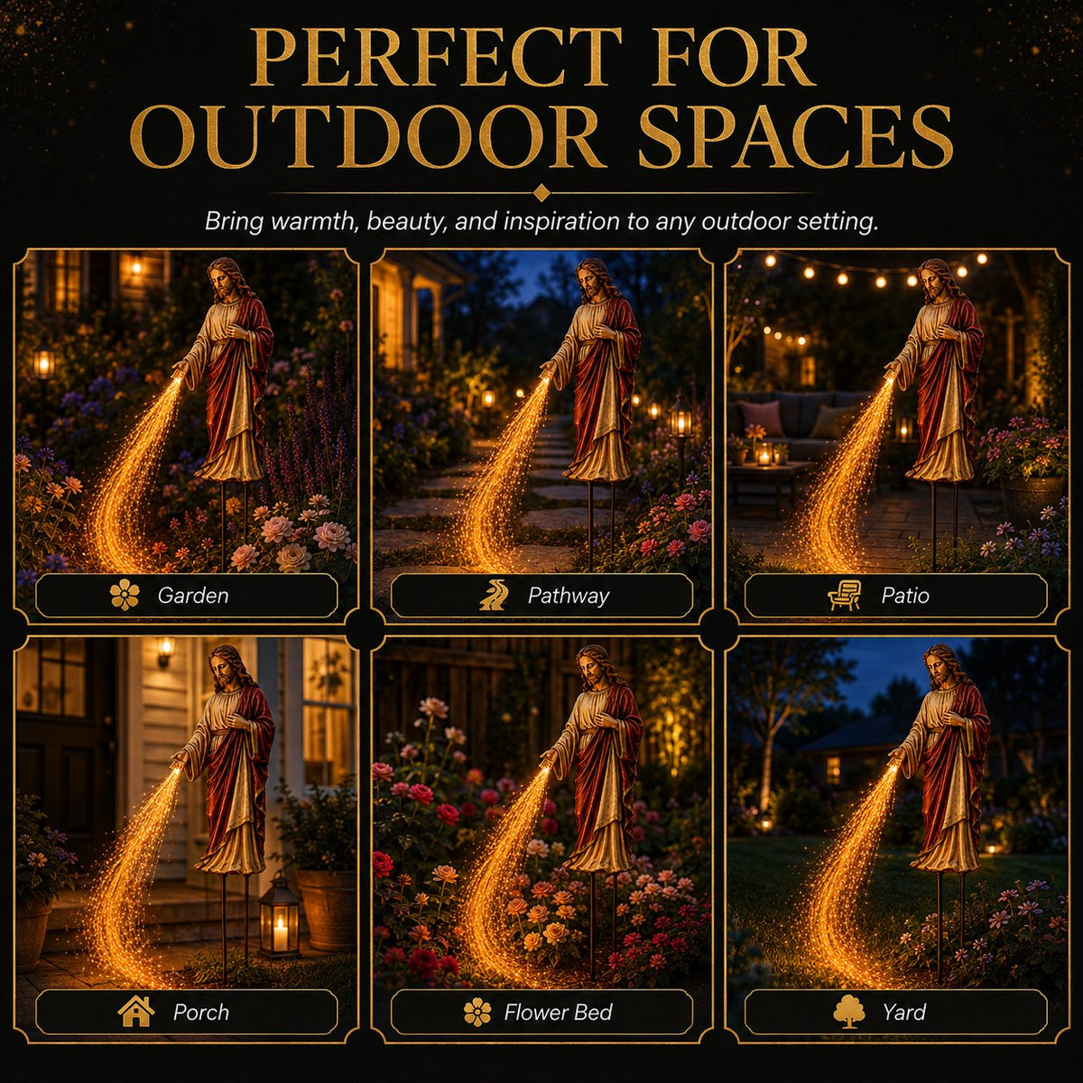 ✝️ Solar Jesus Fiber Optic Garden Light ✨ | Faith-Inspired Outdoor Decor(🔥Same as in the video)