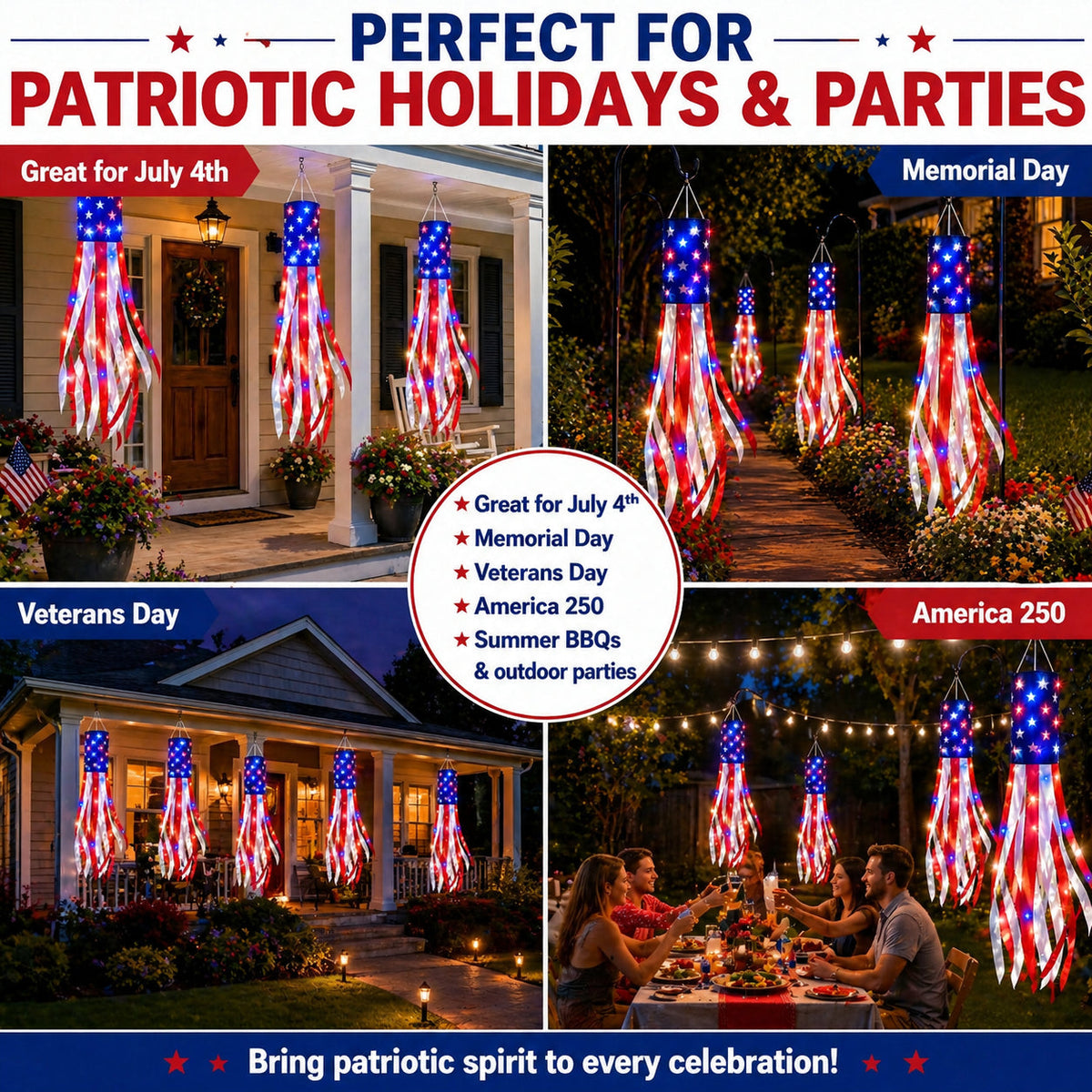 Large American Flag Windsocks