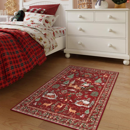 🔥LAST DAY 49% OFF🦌🎄🎅⚡Christmas Deer Santa Long Rug