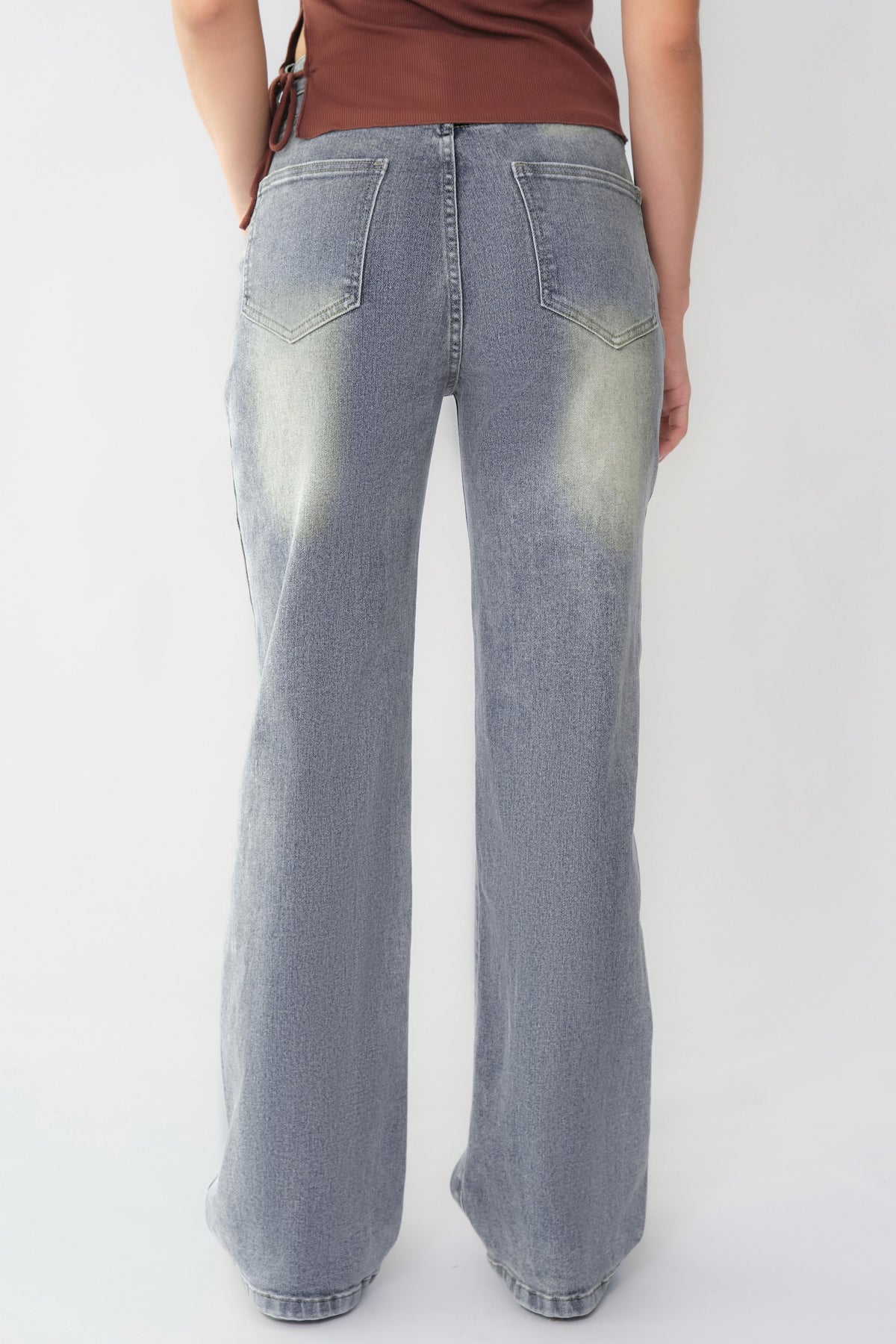 Women's Minimalist High Waist Denim Stretch Wide Leg Jeans