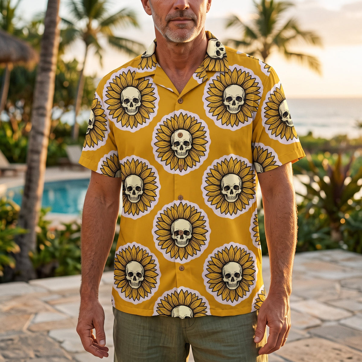 Skull Sunflower Tropical XR0707005CL Hawaii Shirt