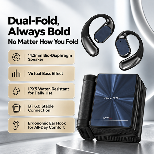🔥Ear Buds  - Headphones Bluetooth with Dual-Fold Design